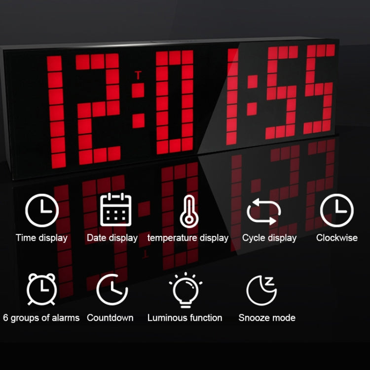 นาฬิกาปลุกอิเล็กทรอนิกส์ดิจิตอล LED นาฬิกาตั้งโต๊ะ US Plug, 4 Digits 7 Segments, 4 Digits 5 Segments, 6 Digits 5 Segments