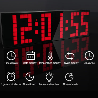 นาฬิกาปลุกอิเล็กทรอนิกส์ดิจิตอล LED นาฬิกาตั้งโต๊ะ US Plug, 4 Digits 7 Segments, 4 Digits 5 Segments, 6 Digits 5 Segments