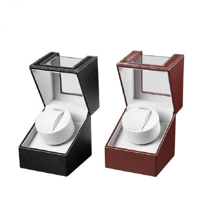 หนังกล่องนาฬิกาเดี่ยวมอเตอร์ไฟฟ้านาฬิกา Shaker นาฬิกาอัตโนมัติ Shaker,US Plug, Single, Black Leather, Single, Brown Leather