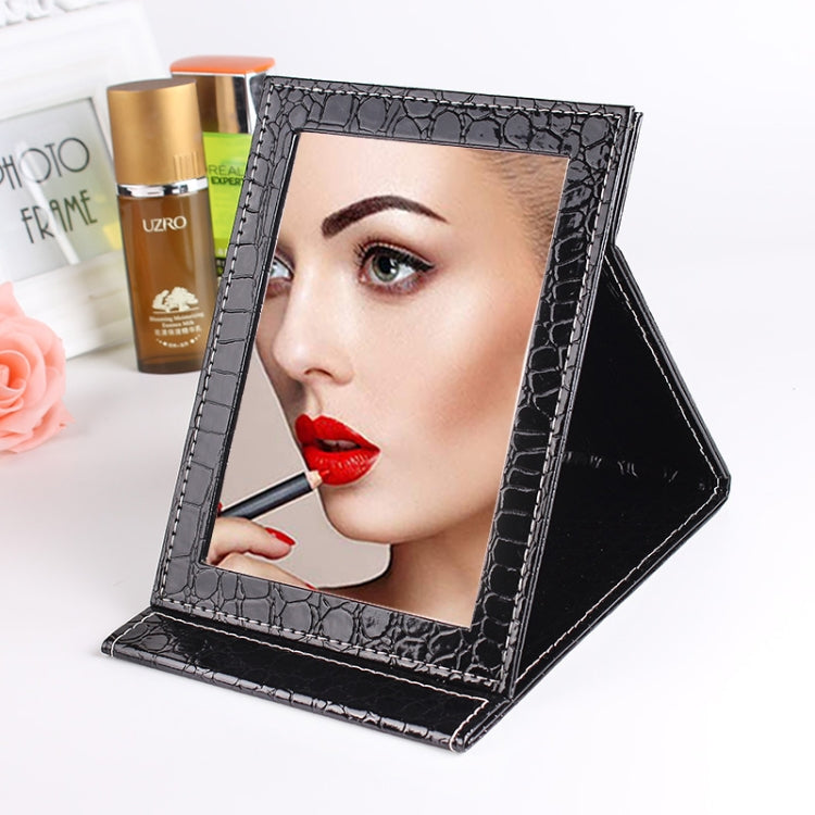 2 ชิ้นสแควร์ยืนหนังแต่งหน้ากระจกลายจระเข้กระจกเครื่องสำอางแบบพกพา, Black L 18x25.5x1.6CM, Black M15x20.5x1.6CM, Black S 12x17.5x1.6CM, Brown L 18x25.5x1.6CM, Brown M15x20.5x1.6CM, Brown S 12x17.5x1.6CM, Red L 18x25.5x1.6CM, Red M15x20.5x1.6CM          ...