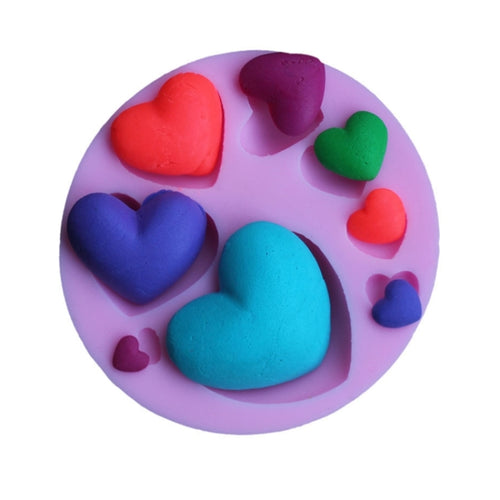 2 ชิ้น DIY อบเค้กแม่พิมพ์ความรักแบบ F Ondant แม่พิมพ์ซิลิโคน, Love Pattern Shape