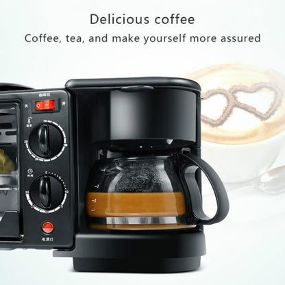 3 in 1 ไฟฟ้าอาหารเช้าเครื่องมัลติฟังก์ชั่เครื่องชงกาแฟ + กระทะ + มินิเตาอบในครัวเรือนขนมปังเตาอบพิซซ่า, 3 in 1 Multifunction Coffee Maker