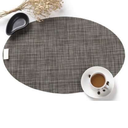 PVC รูปไข่โต๊ะรับประทานอาหารเสื่อความร้อนฉนวนกันความร้อน Non-SLIP Placemats แผ่นดิสก์ชามบนโต๊ะอาหาร Pads