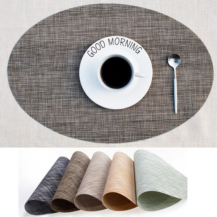 PVC รูปไข่โต๊ะรับประทานอาหารเสื่อความร้อนฉนวนกันความร้อน Non-SLIP Placemats แผ่นดิสก์ชามบนโต๊ะอาหาร Pads