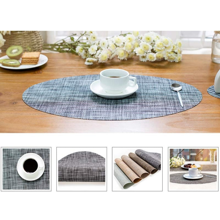 PVC รูปไข่โต๊ะรับประทานอาหารเสื่อความร้อนฉนวนกันความร้อน Non-SLIP Placemats แผ่นดิสก์ชามบนโต๊ะอาหาร Pads