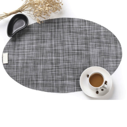 PVC รูปไข่โต๊ะรับประทานอาหารเสื่อความร้อนฉนวนกันความร้อน Non-SLIP Placemats แผ่นดิสก์ชามบนโต๊ะอาหาร Pads