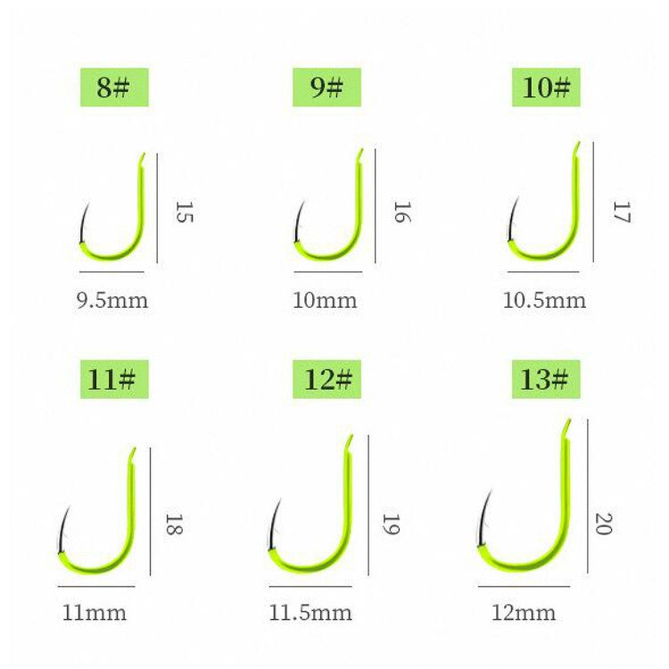 15 ชิ้น / 3 ชุดควั่นคู่ เบ็ด Anti-winding เงินปลาคาร์พประมงกลุ่มฤดูใบไม้ผลิเบ็ดตกปลา, 8, 9, 10, 11, 12, 13