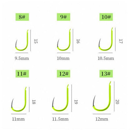 15 ชิ้น / 3 ชุดควั่นคู่ เบ็ด Anti-winding เงินปลาคาร์พประมงกลุ่มฤดูใบไม้ผลิเบ็ดตกปลา, 8, 9, 10, 11, 12, 13