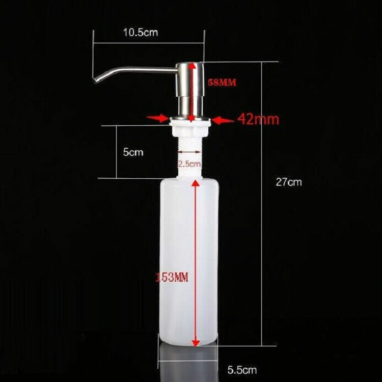 2 ชิ้นสแตนเลสตู้ทำสบู่อ่างล้างจาน Sishwashing ขวดสบู่เหลวมือ, Sink Soap Dispenser Bottle
