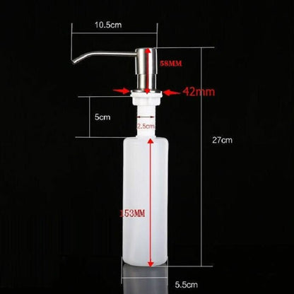 2 ชิ้นสแตนเลสตู้ทำสบู่อ่างล้างจาน Sishwashing ขวดสบู่เหลวมือ, Sink Soap Dispenser Bottle