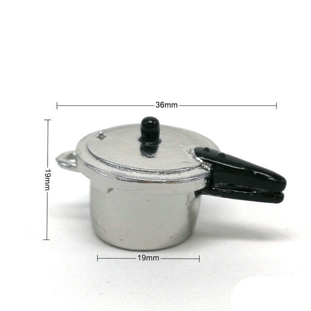 ตุ๊กตา House Mini Kitchen หม้อหุงข้าวเครื่องมือทำอาหารของเล่นเพื่อการศึกษาเด็ก, Pressure Cooker