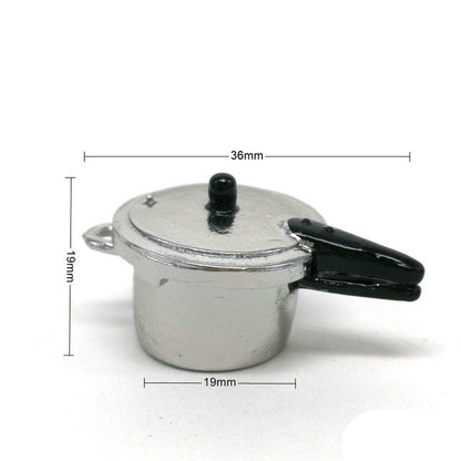 ตุ๊กตา House Mini Kitchen หม้อหุงข้าวเครื่องมือทำอาหารของเล่นเพื่อการศึกษาเด็ก, Pressure Cooker