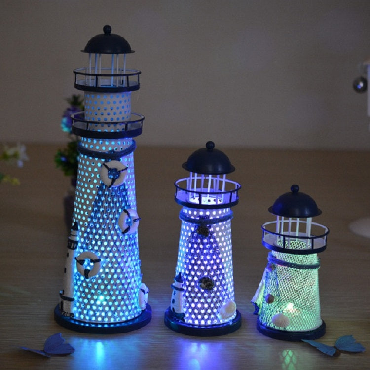 Creative ตกแต่ง Wrought Iron Flash Tower LED Night Light, Small 14cm, Medium 19cm, Large 30cm
