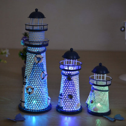 Creative ตกแต่ง Wrought Iron Flash Tower LED Night Light, Small 14cm, Medium 19cm, Large 30cm
