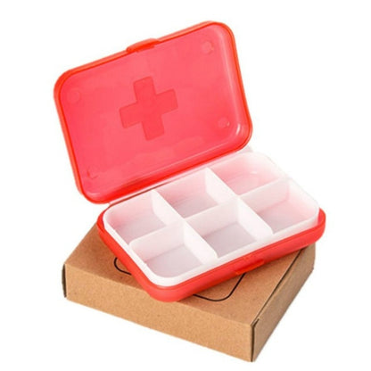 2 ชิ้นมินิ 6 ช่องวิตามินแบบพกพาออแกไนเซอร์ทางการแพทย์