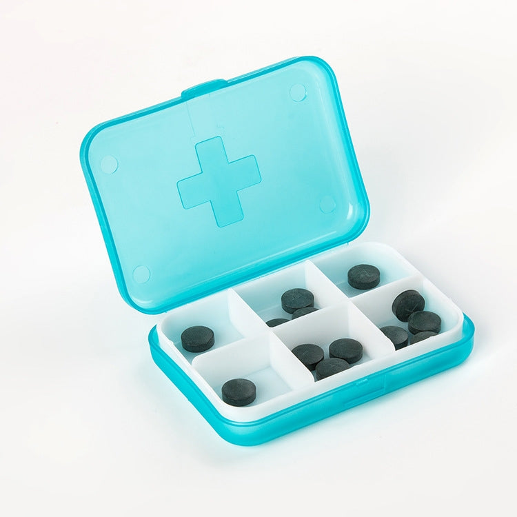 2 ชิ้นมินิ 6 ช่องวิตามินแบบพกพาออแกไนเซอร์ทางการแพทย์