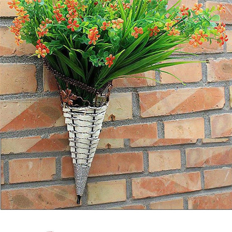 ผนังหวายแขวนแจกันหวายตะกร้าตกแต่งฟาร์ม, การจัดส่งสีสุ่ม, Hanging Rttan Vase