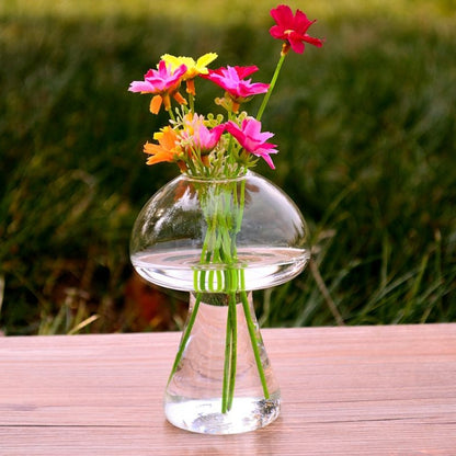 เห็ดรูปแจกันแก้ว Terrarium ขวดคอนเทนเนอร์ดอกไม้ตกแต่งบ้าน