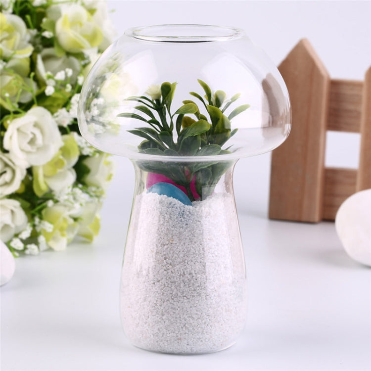 เห็ดรูปแจกันแก้ว Terrarium ขวดคอนเทนเนอร์ดอกไม้ตกแต่งบ้าน