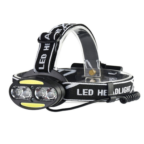30000 LM 4 × CREE XML-T6 + 2 × COB + 2 × LED สีแดงไฟฉายคาดศีรษะไฟฉายโคมไฟ