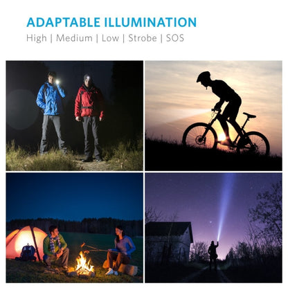 30000 LM 4 × CREE XML-T6 + 2 × COB + 2 × LED สีแดงไฟฉายคาดศีรษะไฟฉายโคมไฟ