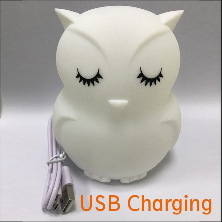 นกฮูกน่ารักการ์ตูนที่มีสีสันโคมไฟ LED ซิลิโคน night light ของเล่นเด็กโคมไฟตกแต่งห้องนอน USB ชาร์จไฟ