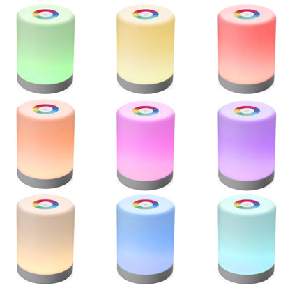 LED Touch Control Induction Dimmer โคมไฟสมาร์ทหรี่แสงได้ RGB เปลี่ยนสีข้างเตียง Night Light