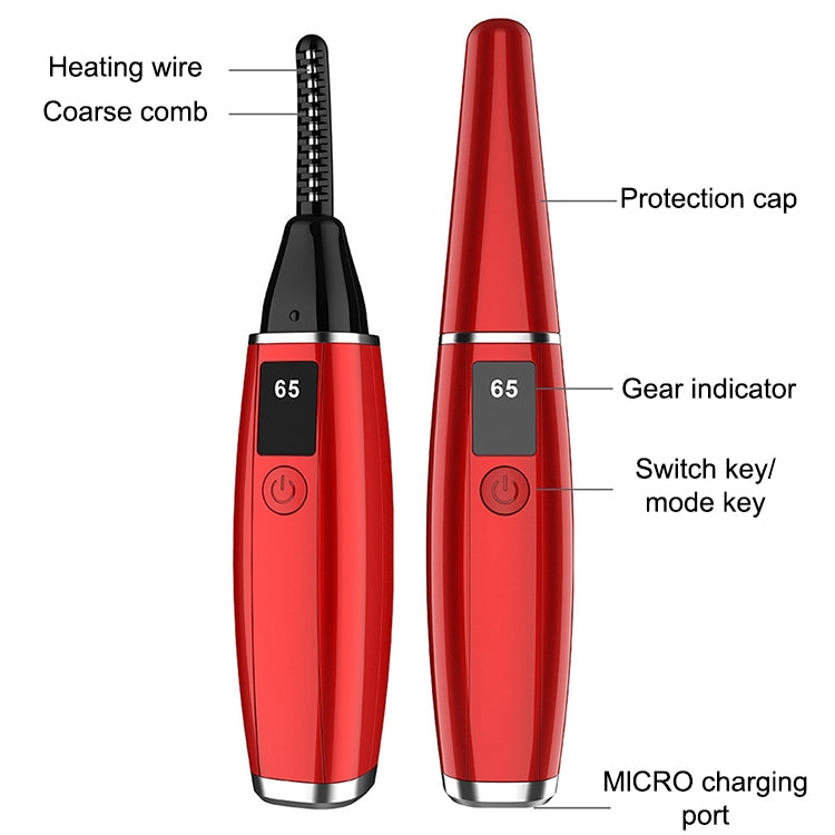 เครื่องดัดขนตาไฟฟ้าชาร์จเครื่องมือความงาม, 380mAh (Red), 380mAh (White)