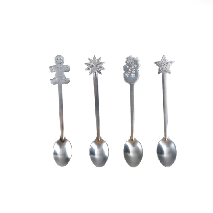 2 ชุดช้อนส้อมคริสต์มาสสแตนเลสสร้างสรรค์ชุดสี่ชิ้น