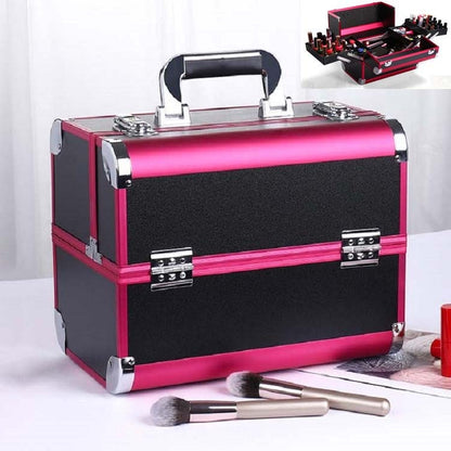 กล่องแต่งหน้ามืออาชีพร้านเสริมสวยแต่งเล็บกล่องเครื่องมือ, Magic Red, Coral Powder, Elegant Black, Noble Powder, Oversized Black, Oversized Pink