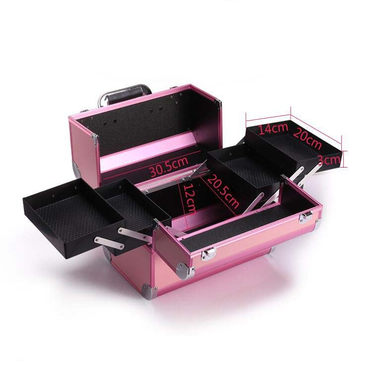 กล่องแต่งหน้ามืออาชีพร้านเสริมสวยแต่งเล็บกล่องเครื่องมือ, Magic Red, Coral Powder, Elegant Black, Noble Powder, Oversized Black, Oversized Pink