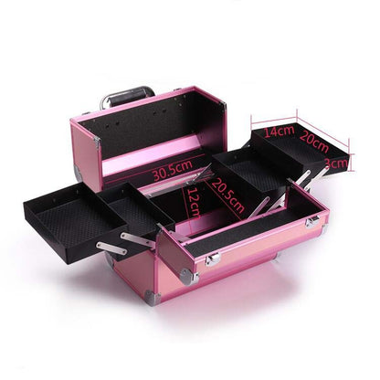 กล่องแต่งหน้ามืออาชีพร้านเสริมสวยแต่งเล็บกล่องเครื่องมือ, Magic Red, Coral Powder, Elegant Black, Noble Powder, Oversized Black, Oversized Pink