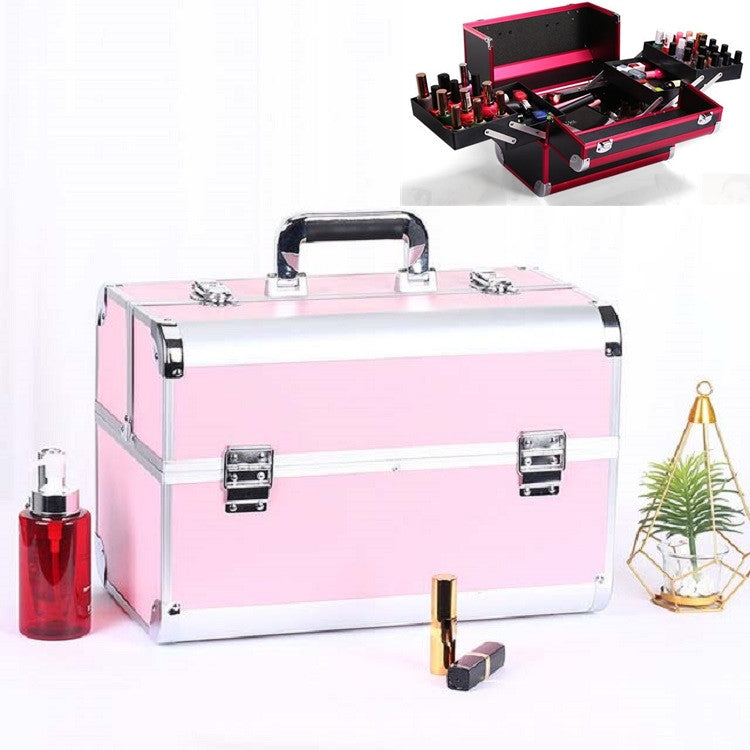 กล่องแต่งหน้ามืออาชีพร้านเสริมสวยแต่งเล็บกล่องเครื่องมือ, Magic Red, Coral Powder, Elegant Black, Noble Powder, Oversized Black, Oversized Pink