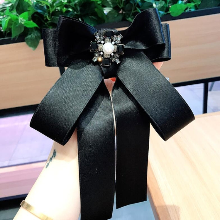 ผู้หญิงสแควร์ Rhinestone Bow-Knot Bow Tie เข็มกลัดเสื้อผ้าอุปกรณ์เสริม
