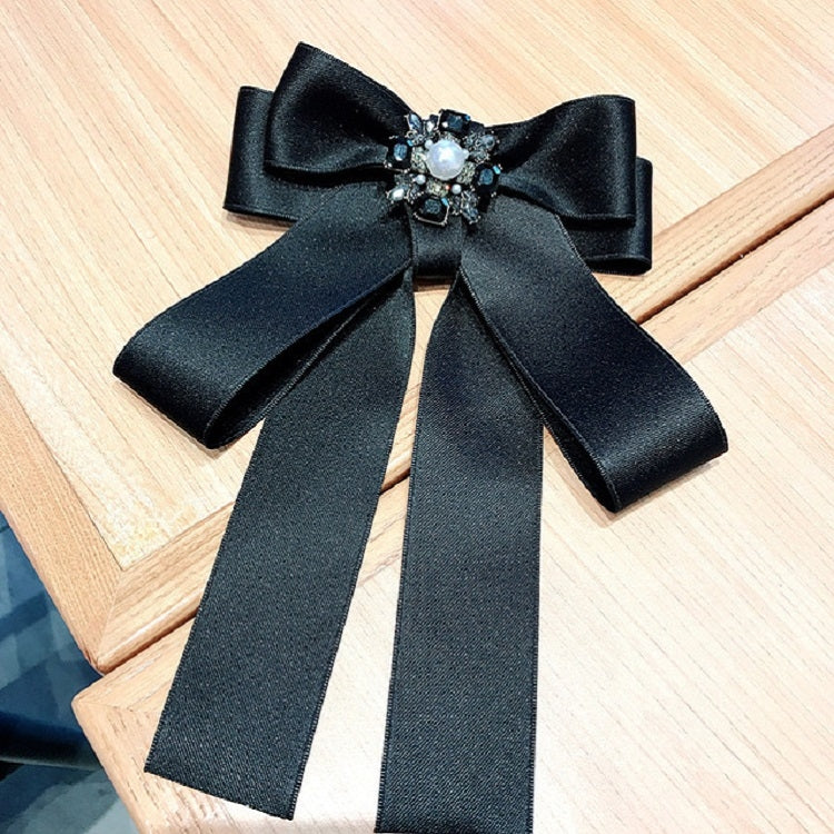 ผู้หญิงสแควร์ Rhinestone Bow-Knot Bow Tie เข็มกลัดเสื้อผ้าอุปกรณ์เสริม