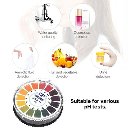 5 เมตร 0-14 PH Test กระดาษอัลคาไลน์ตัวบ่งชี้กรดกระดาษสำหรับน้ำปัสสาวะน้ำลาย Litmus การทดสอบวัดทางเทคนิคชุด