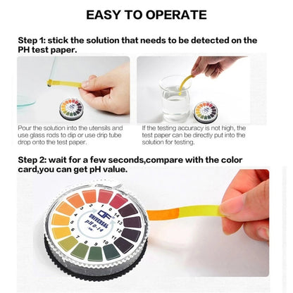 5 เมตร 0-14 PH Test กระดาษอัลคาไลน์ตัวบ่งชี้กรดกระดาษสำหรับน้ำปัสสาวะน้ำลาย Litmus การทดสอบวัดทางเทคนิคชุด