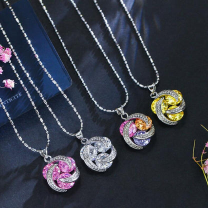 แฟชั่นCubic Zirconia Knotต่างหูสร้อยคอแหวนชุดสำหรับผู้หญิง, 7, 9, 6, 8