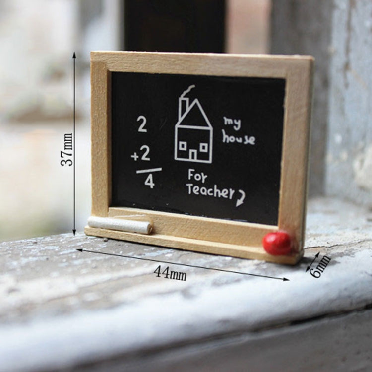 ตุ๊กตา House Miniature อุปกรณ์เสริมกระดานดำไม้ของเล่น, Wooden Blackboard