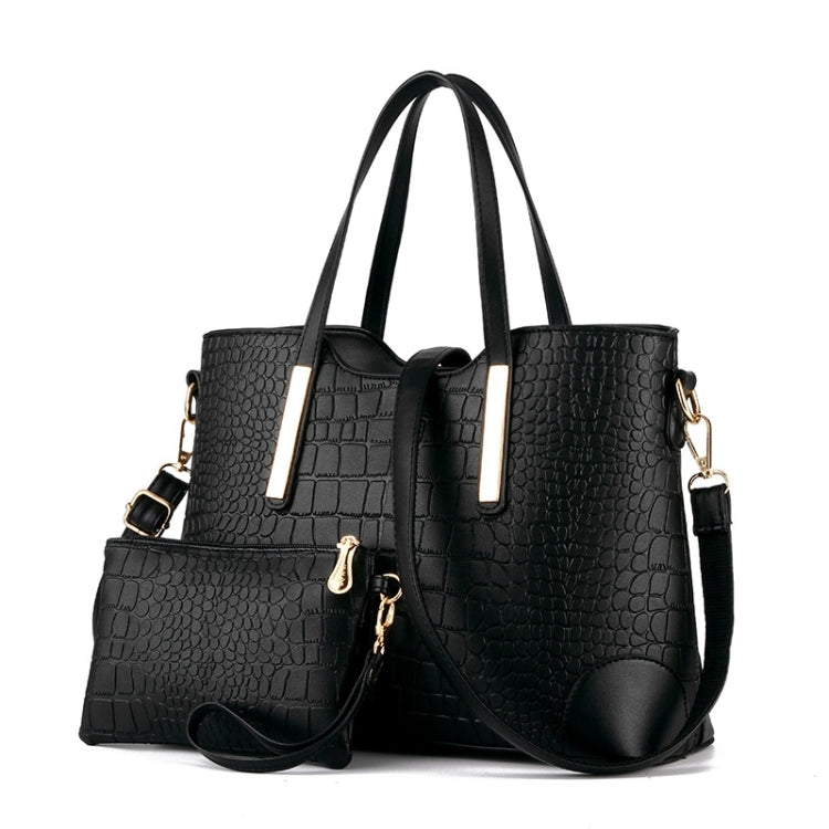 2 in 1 Vintage Messenger กระเป๋าสะพายกระเป๋าถือผู้หญิงลายจระเข้กระเป๋าคอมโพสิตหนังกระเป๋าสตางค์