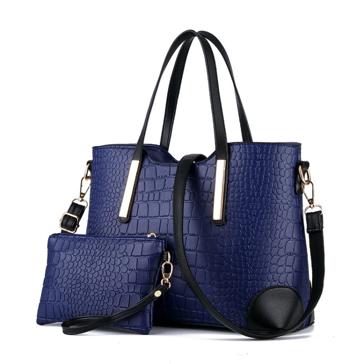 2 in 1 Vintage Messenger กระเป๋าสะพายกระเป๋าถือผู้หญิงลายจระเข้กระเป๋าคอมโพสิตหนังกระเป๋าสตางค์