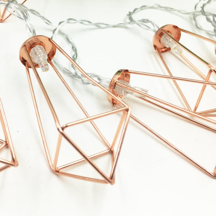 1.5m 10 LEDs Retro Iron Metal Diamond ของตกแต่งบ้าน LED Fairy String Light