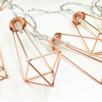 1.5m 10 LEDs Retro Iron Metal Diamond ของตกแต่งบ้าน LED Fairy String Light