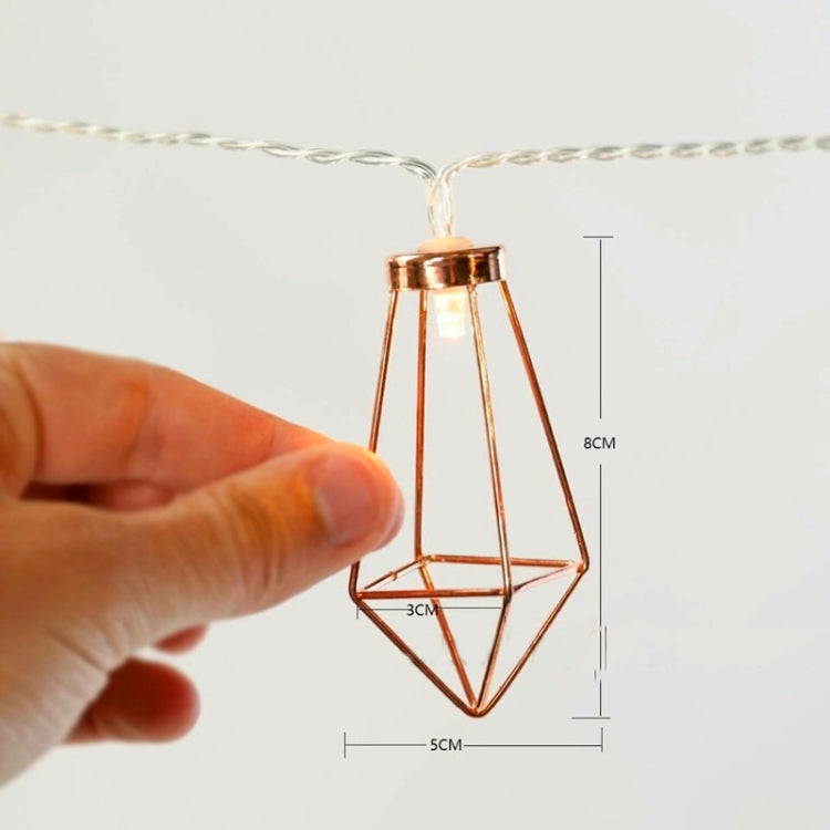 1.5m 10 LEDs Retro Iron Metal Diamond ของตกแต่งบ้าน LED Fairy String Light