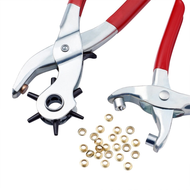 1 ชุด 45 # Steel Punch Plier ชุดคีมตาไก่และเหล็ก Findings เหมาะสำหรับเจาะหนัง (สีแดง)