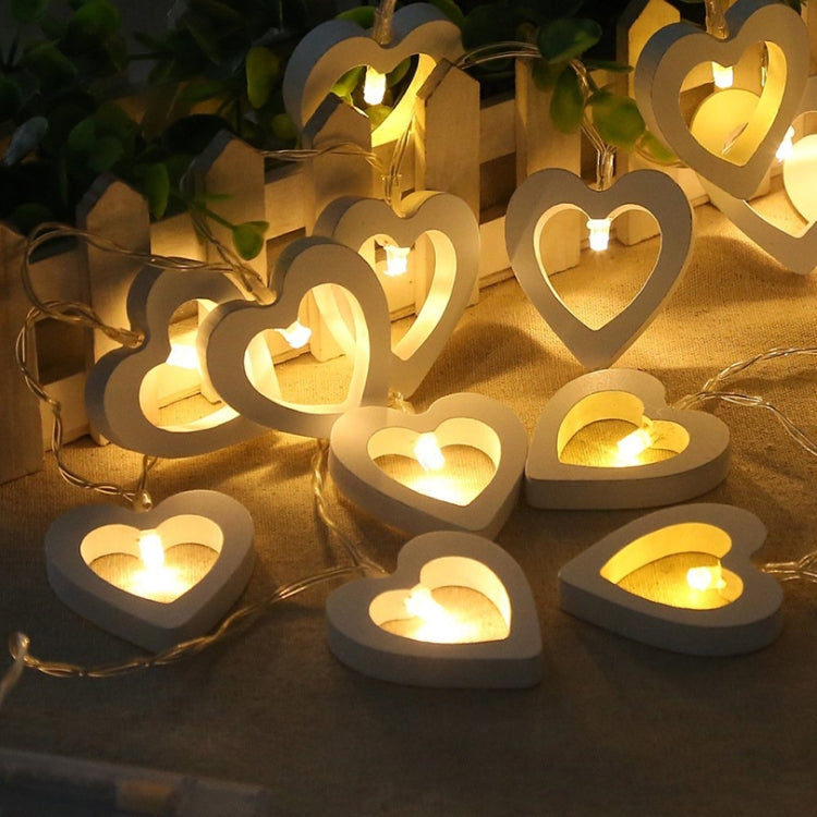 1.2m 10 LEDs หัวใจไม้คริสต์มาสปาร์ตี้กลางแจ้งในร่มหัวใจตกแต่ง String Light