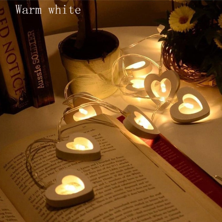 1.2m 10 LEDs หัวใจไม้คริสต์มาสปาร์ตี้กลางแจ้งในร่มหัวใจตกแต่ง String Light