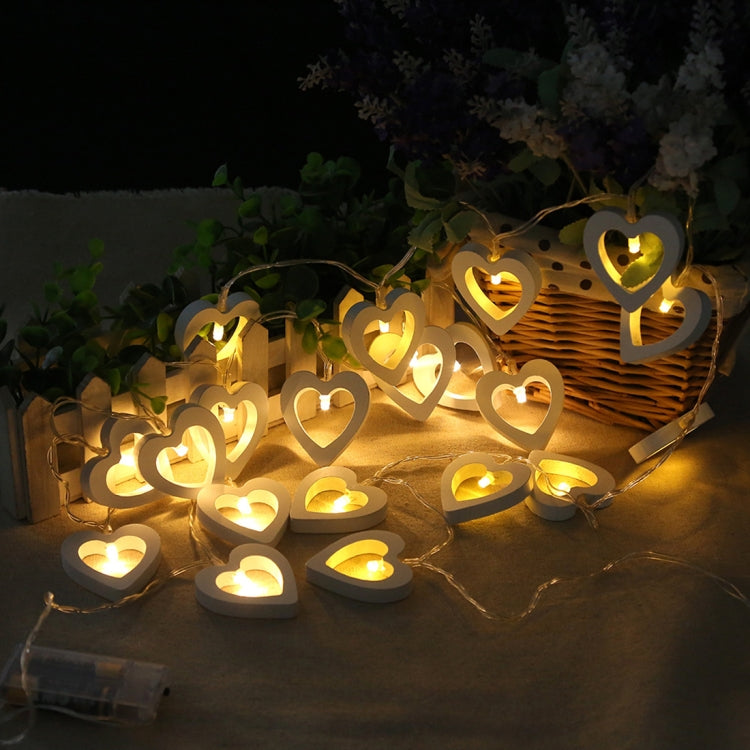 1.2m 10 LEDs หัวใจไม้คริสต์มาสปาร์ตี้กลางแจ้งในร่มหัวใจตกแต่ง String Light