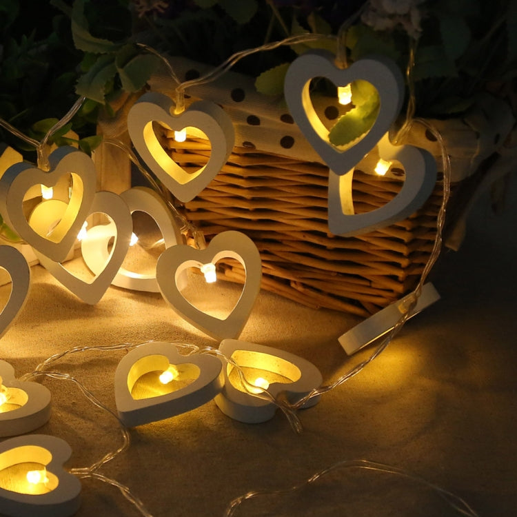 1.2m 10 LEDs หัวใจไม้คริสต์มาสปาร์ตี้กลางแจ้งในร่มหัวใจตกแต่ง String Light