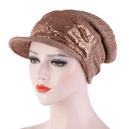 2 ชิ้นผู้หญิงระบายอากาศป่าที่ว่างเปล่าหมวกด้านบนประดับด้วยเลื่อมหมวกผ้าโพกหัว, One Size